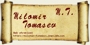 Milomir Tomašev vizit kartica